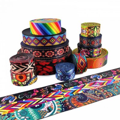 Deepeel Rd033 3.8/5cm Garment Accessories Jacquard Printed Ribbon Ethnic Style Webbing For Bag Strap